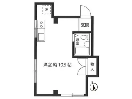 コウエイビル(ワンルーム/2階)の間取り写真