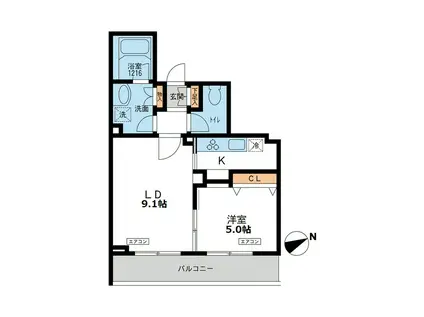 パシフィックコート目黒南(1LDK/3階)の間取り写真