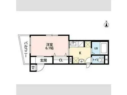 Y´S花京院(1K/4階)の間取り写真