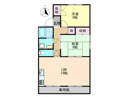 セジュール友AND友(2LDK/1階)の間取り写真