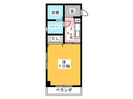 サンボナール(1K/3階)の間取り写真