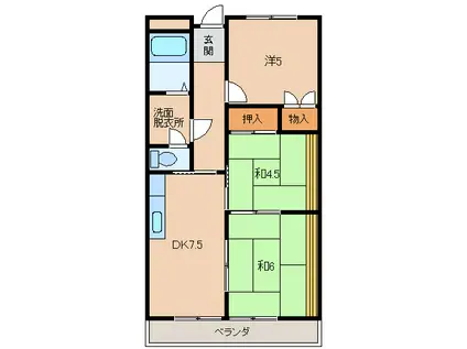 VIASACRA岩出(3DK/6階)の間取り写真