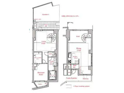 トレス赤坂(1LDK/1階)の間取り写真