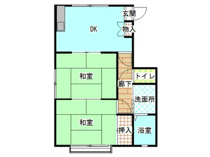 ZOIハイツII(2DK/2階)の間取り写真
