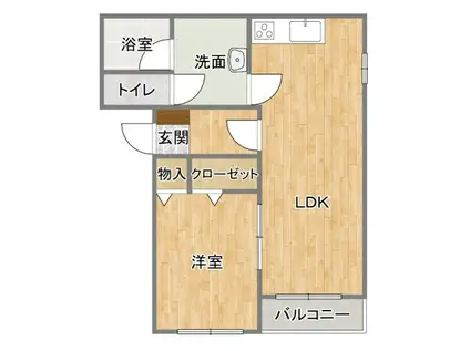 ヒーローマンション ESPERANCA(1LDK/3階)の間取り写真