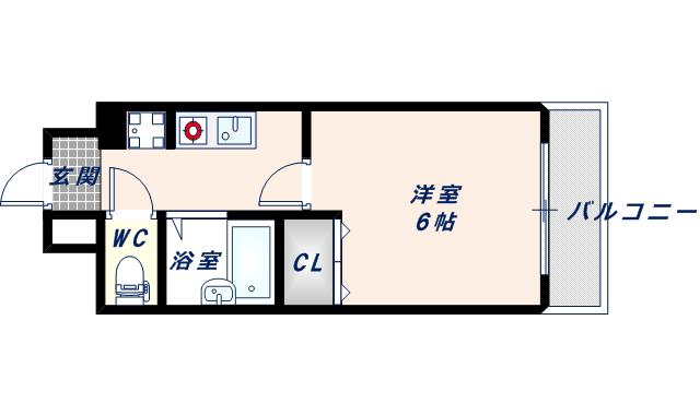 エスリード 深江橋(1K/4階)の間取り写真