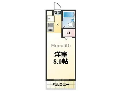 ヤマザキメゾンドファム(1K/5階)の間取り写真