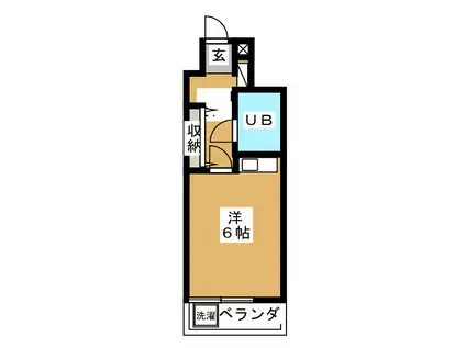 ステージワン(ワンルーム/1階)の間取り写真