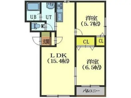 ピュアライフMATS(2LDK/2階)の間取り写真