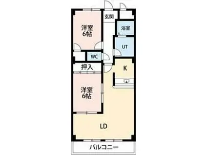 ヴィラクリモト(2LDK/3階)の間取り写真