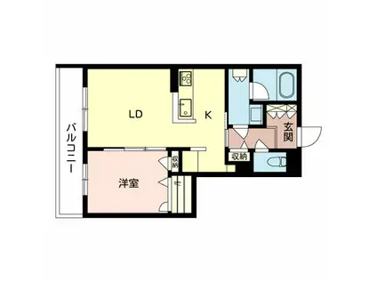 MAISON DE PERLE(1LDK/3階)の間取り写真