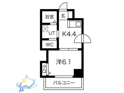 フォレストタワー35(1DK/8階)の間取り写真