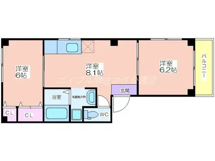 コーエンプレイス(2LDK/1階)の間取り写真