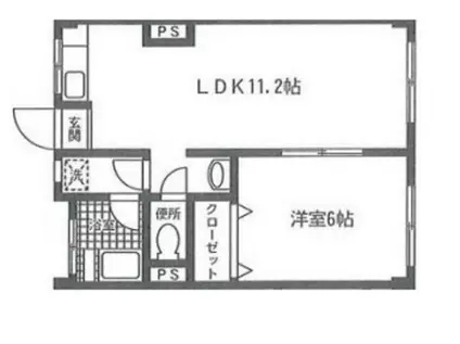 十軒町ハイツ(1LDK/2階)の間取り写真