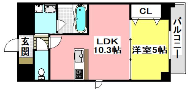 LA PECHE KINO(1LDK/2階)の間取り写真