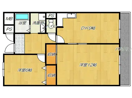 ピュアネスDOI(2LDK/3階)の間取り写真