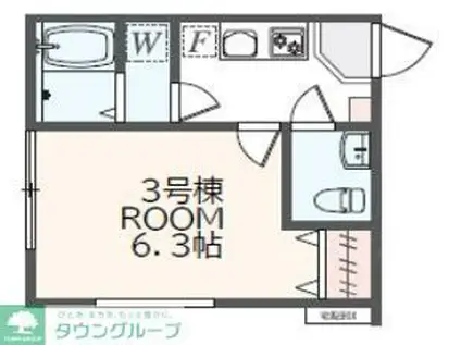 アザーレ・パッシオ大口B(1K/2階)の間取り写真