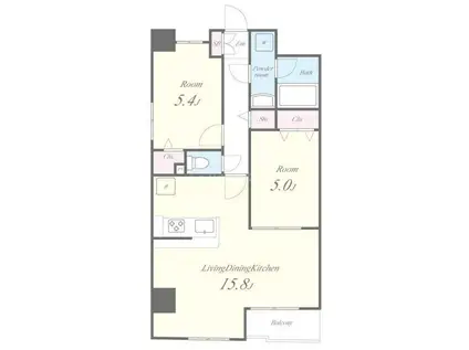 UNE LUMIERE(2LDK/5階)の間取り写真