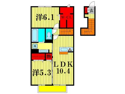 MAISONREVE(2LDK/2階)の間取り写真