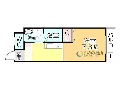 アルファルファA(1K/3階)の間取り写真