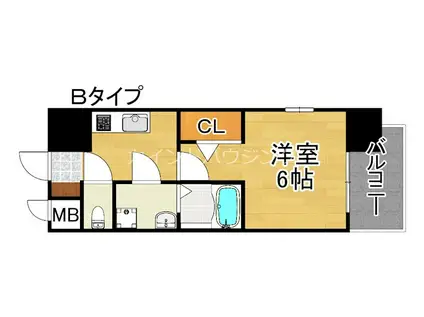 クレアグレイス岸里(1K/8階)の間取り写真