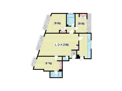 第3スカイマンション(3LDK/2階)の間取り写真