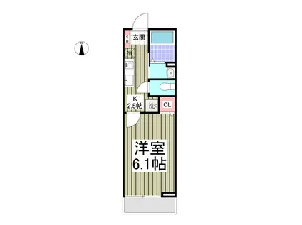 リポス瀬谷B棟(1K/3階)の間取り写真