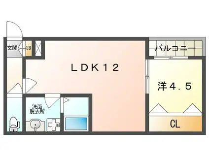 ディアコート長栄寺 東棟(1LDK/1階)の間取り写真