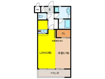 U・TOPIAHILLS(1LDK/3階)の間取り写真