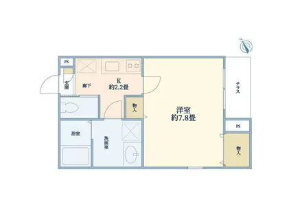 アルティメゾン(1K/1階)の間取り写真