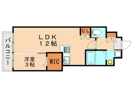 スマート到津(1LDK/3階)の間取り写真