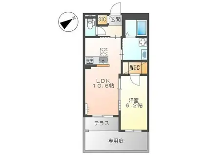 N S ARK(1LDK/1階)の間取り写真