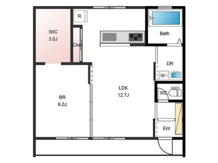 TORRE(1LDK/1階)の間取り写真