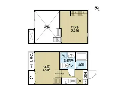 ラ・グリシーナ(ワンルーム/1階)の間取り写真