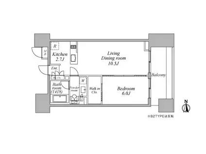 レジディア芝浦KAIGAN(1LDK/6階)の間取り写真