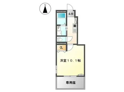 パルティール(1K/1階)の間取り写真