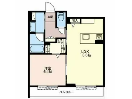 サンリセラ(1LDK/2階)の間取り写真