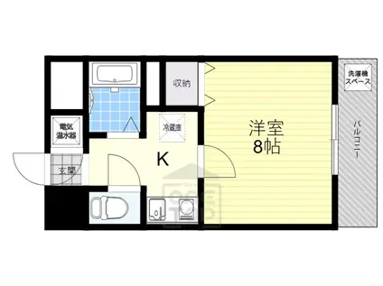 ファミール登美の里(1K/1階)の間取り写真