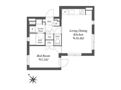 ファーレ大塚II(1LDK/2階)の間取り写真