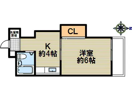 アドニス春日野(1K/3階)の間取り写真