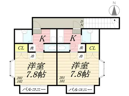 サンシャイン内野(1K/1階)の間取り写真