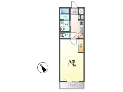 CRESCENT II(1K/2階)の間取り写真