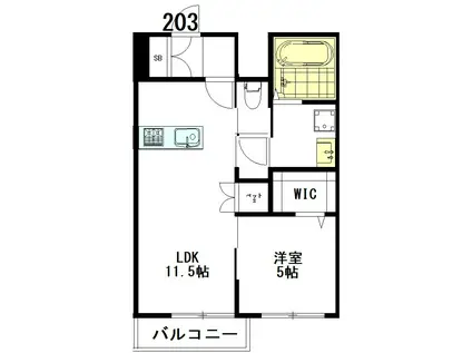 TIAMAT(1LDK/2階)の間取り写真