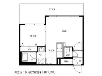 アジュールコートN5(1LDK/1階)の間取り写真