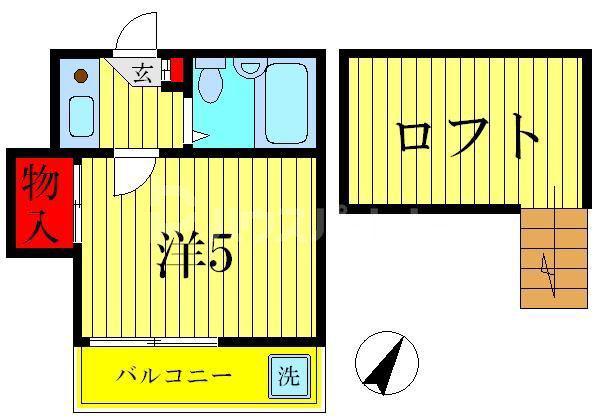 TSフラット柴又(1K/1階)の間取り写真