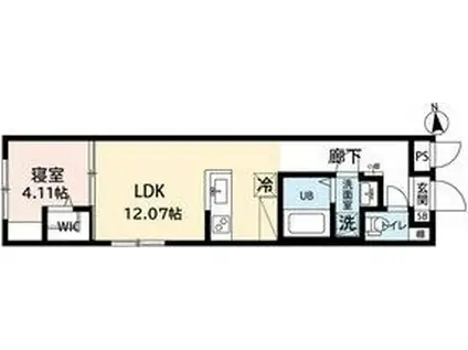 AMIRL PREMIER IMAIKEアミ(1LDK/1階)の間取り写真