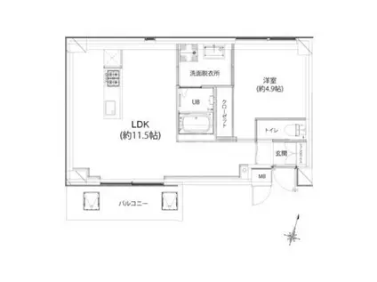 ステアハウス E(1LDK/2階)の間取り写真