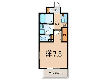 メゾンはなみずき(1K/6階)の間取り写真