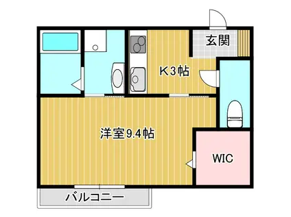 D-SQUARE 三田(1K/3階)の間取り写真