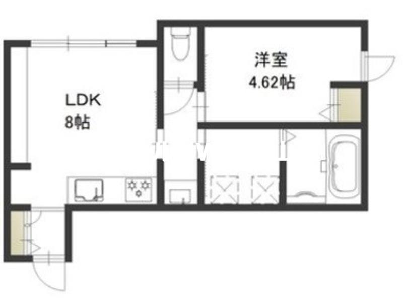 レガーレ原尾島(1LDK/2階)の間取り写真